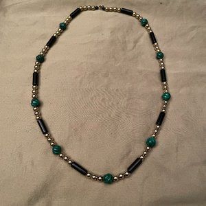 Black and Green Beaded Necklace